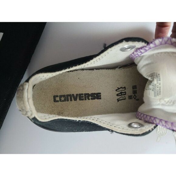 Converse All Star Purple Metallic Double Tongue 617675F Size 12 Youth Lace up - Picture 8 of 10